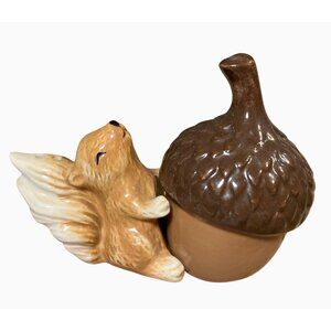 Squirrel and Acorn Ceramic Salt & Pepper Shaker Set